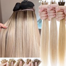 Tape In Russian Remy Human Hair Extensions 60PCS Thick Skin Weft Highlight Hair