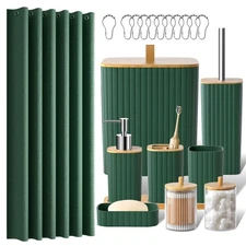 Bathroom Accessories Set - 22PCS Bathroom Set with Shower Curtain, Trash Can,...