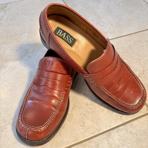 Women’s Bass Weejuns Sz 7.5 Burgundy Leather Red/brown Penny Loafers
