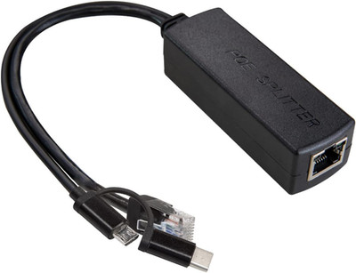 Gigabit PoE Splitter 5V 3A USB C Micro USB Adapter IEEE 802.3af/at Compatible