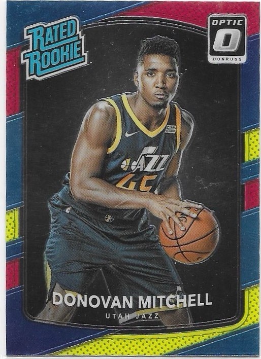 2017-18 Donruss Optic #188 Donovan Mitchell Red and Yellow