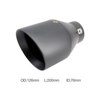 Simoni Racing Edelstahl Endrohr Schwarz Ø76 Rund SchräG Universal Heck TRX/124N