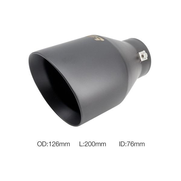Simoni Racing Edelstahl Endrohr Schwarz Ø76 Rund SchräG Universal Heck TRX/124N-image