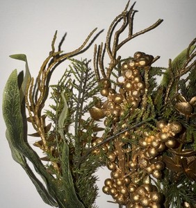 Artificial Gold Berry Spray Stems | 4 — Christmas DIY Craft Floral Arrangements
