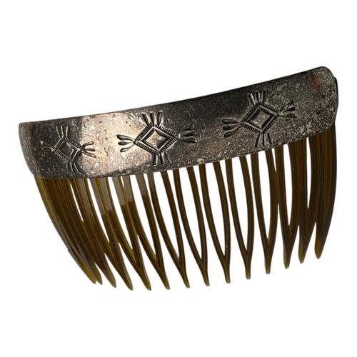 Vintage Navajo Native American Style Silver Color Hair Comb Untested Metal 