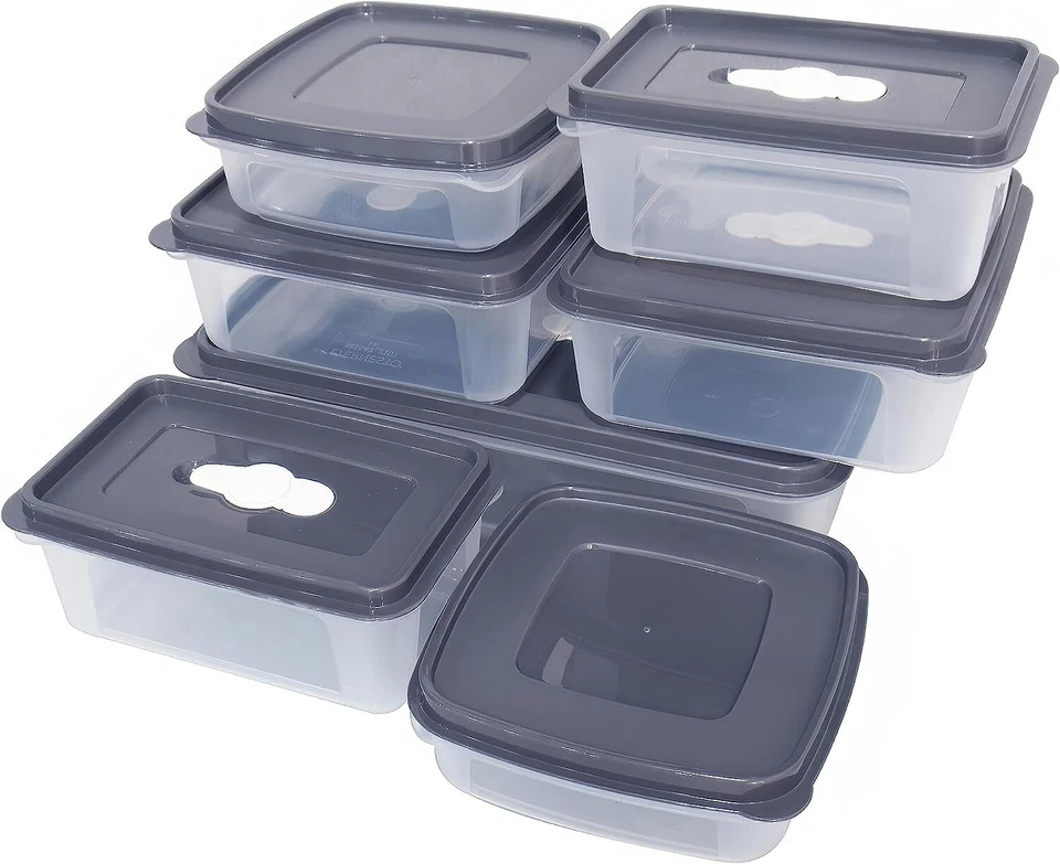 Plastic Food Containers & Lids Takeaway Microwave Freezer Safe Storage Boxes 7Pc - Image 2 of 4