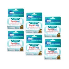 6 Pack Feverall Acetaminophen Suppositories Jr Strength 325Mg 6 Count Each