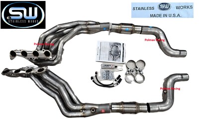 New Stainless Works 2'' long tube headers with catted pipes 2020-22 Shelby GT500