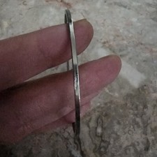 Silver Tone Contemporary Style Bangle Bracelet 2.5"DIA
