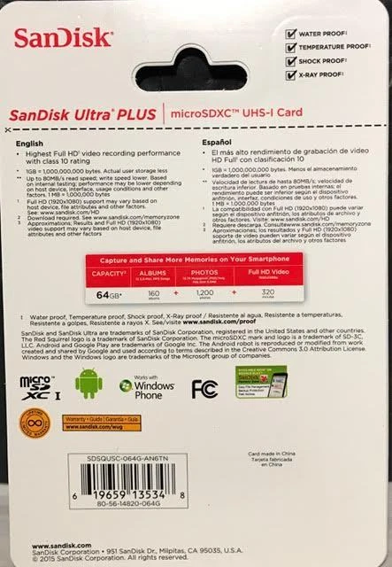 SanDisk - Ultra Plus 64GB microSDXC Class 10 UHS-1 Memory Card - Red/Gray - Image 2 of 4
