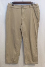 Chicos Tan Stretch Cropped Capri Pants Size 1 8 