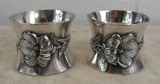 Ornate Silver Plate Bud Flower Floral Napkin Ring Holder VTG Spring Easter