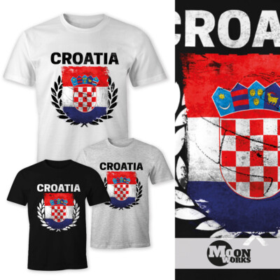 Herren T-Shirt - Fußball EM 2016 Croatia Kroatien Flagge Vintage - Comfort Fit