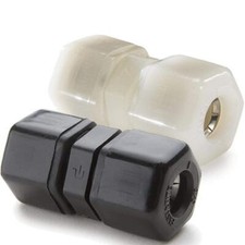 Parker Hannifin P6UC4 Fast & Tite Polypropylene Union nnector Fitting, 3/8"