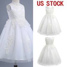 Girls Bridesmaid Dresses Wedding Party Flower Kids Dress Lace Princess Dress