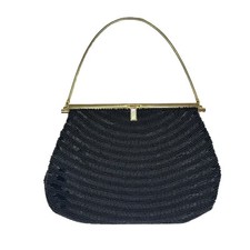 Vintage BROADWAY Black Beaded Clutch Purse