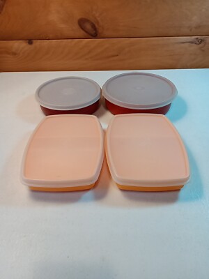 Tupperware Wonder Bowls And Divided Snack Containers Lot Of 4 See Pics 