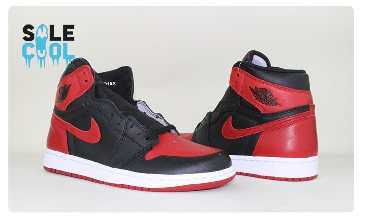 Nike Air Jordan 1 Retro High OG Black Red Banned Bred Men's Shoes