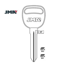 JMA Uncut Key Blank Fits for GM - B93 - GM-35 (10 Pack)