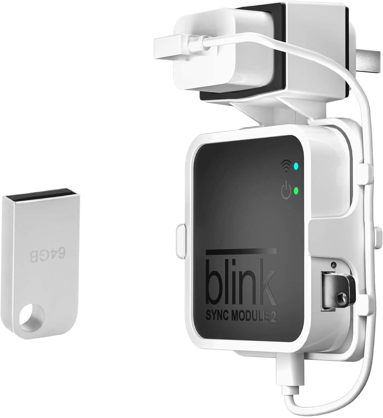 Outlet Wall Mount and 64GB USB Flash Drive for Blink Sync Module 2,Simple Mount-image