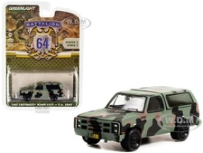 1985 CHEVROLET M1009 CUCV CAMOUFLAGE "US ARMY" 1/64 DIECAST GREENLIGHT 61020 E