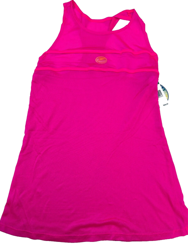 Speedo Racer Back Tank Top Mesh Pink Logo Nylon Spandex Size Large New with Tags - Picture 4 of 7