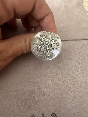 Alexis Bittar Lucite Inverted Center Multicolor Crystal Dusted Ring