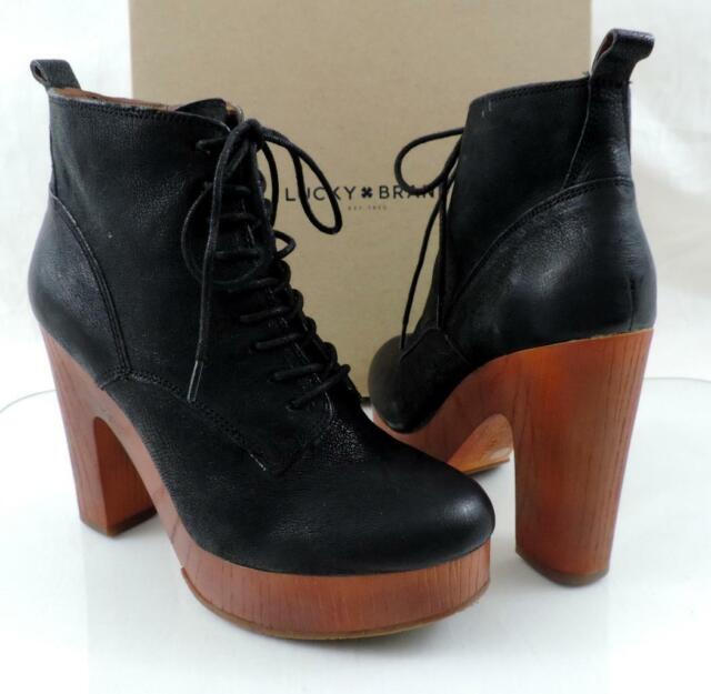 leather heeled lace up boots