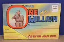I'm In The Army Now WW2 Foldout 18 page US Army GI Funny Postcard NOS 1942  BOGO