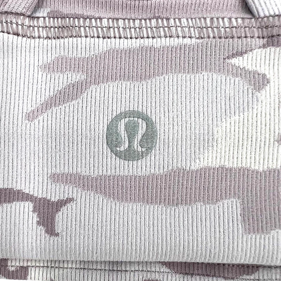 Sujetador LULULEMON 6 Energy para mujer línea larga acanalado copa B/C incógnito camuflaje lavanda Foto 3 de 4