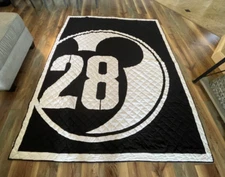 Retired 2016 Ethan Allen Disney 1928 Mickey Mouse Black & White Twin Bed Quilt