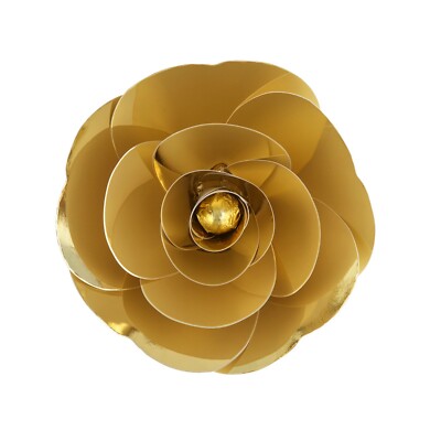 Mega Crafts - 12'' Handmade Paper Pedal Flower - Metallic Gold, 1PC