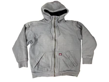 Wrangler Gray Hooded Jacket with Ribbed Cuffs and Full-Length Zipper Men Size M