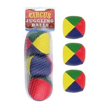 Juggling Balls 3 Classic Circus Clown Coloured Learn to Juggle Set Toy Game Gift