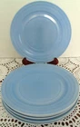 Vintage Hazel Atlas Pastel Blue Moderntone Platonite 7” Lunch Salad Plate -Set 6