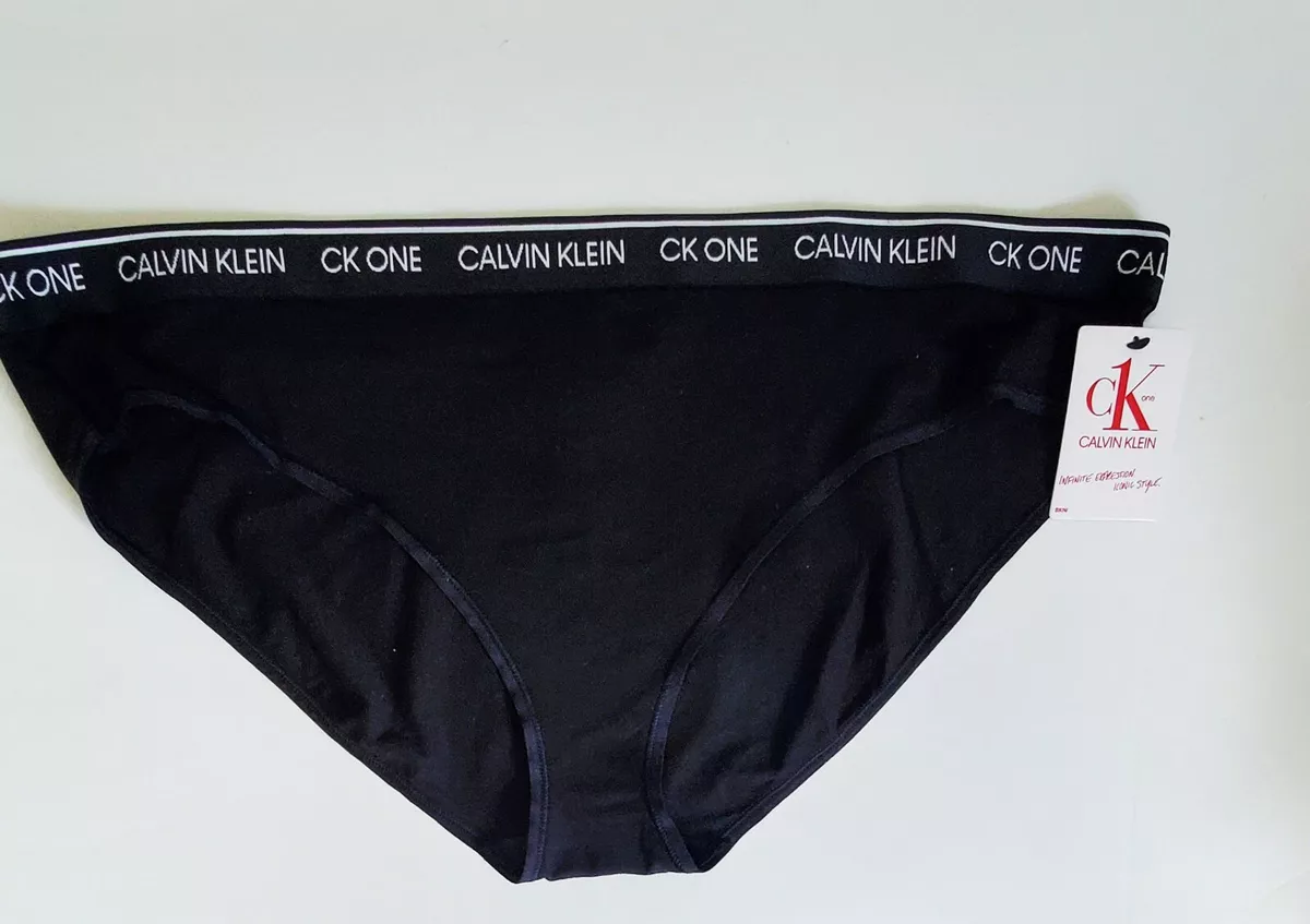 2 Calvin Klein CK One Plus Size Cotton Bikini Panty Black QF6019 Sz 3X -  NWT