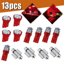 13x Car Interior Package Red Map Dome License Plate Mixed LED Lights Accessories