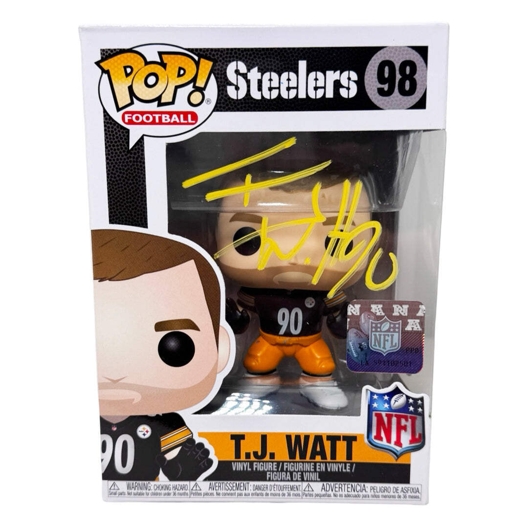 TJ Watt Signed Pittsburgh Steelers Funko POP! #98 Vinyl Figure (JSA) 