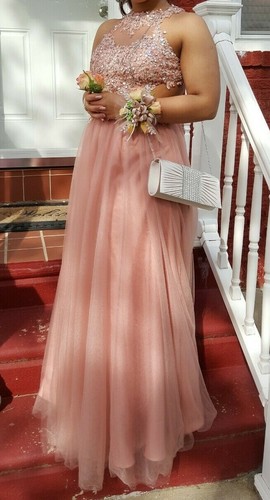 OpenBack Ball Gown Prom Dress Beaded 