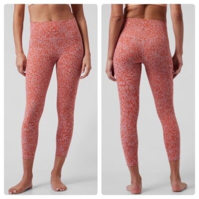 NWT Athleta 3X Ocelot Jewel Orange Salutation  Stash Pocket ii 7/8 Tight Legging