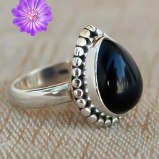 black Onyx Gemstone 925 Sterling Silver Ring Handmade Jewelry Ring For her
