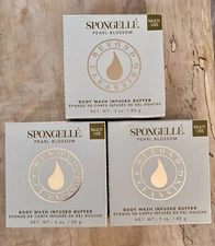 Lot Of 3 Spongelle Pearl Blossom Body Wash Infused Body Buffer 3oz/85g MULTI USE