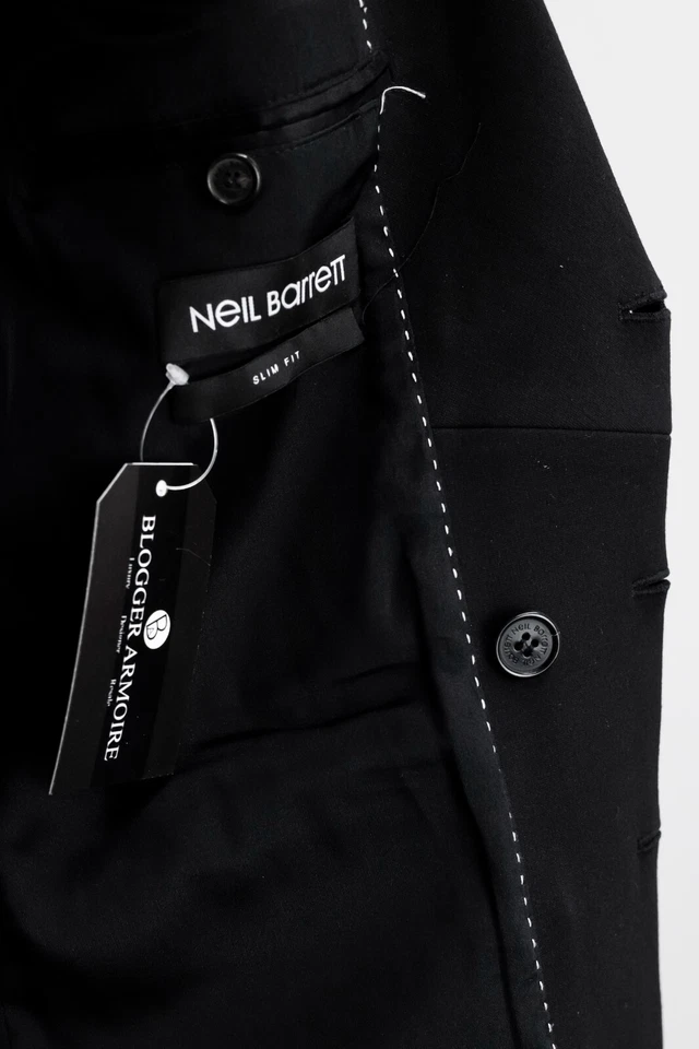Blazer Neil Barrett Negro Doble Pecho, Talla UK 46 Foto 4 de 4