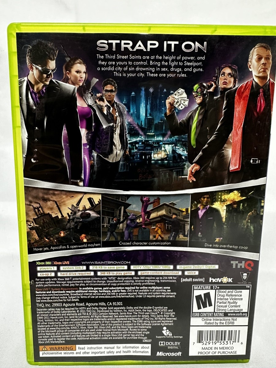 Saints Row: The Third Xbox 360 Complete with Manual! 752919553176