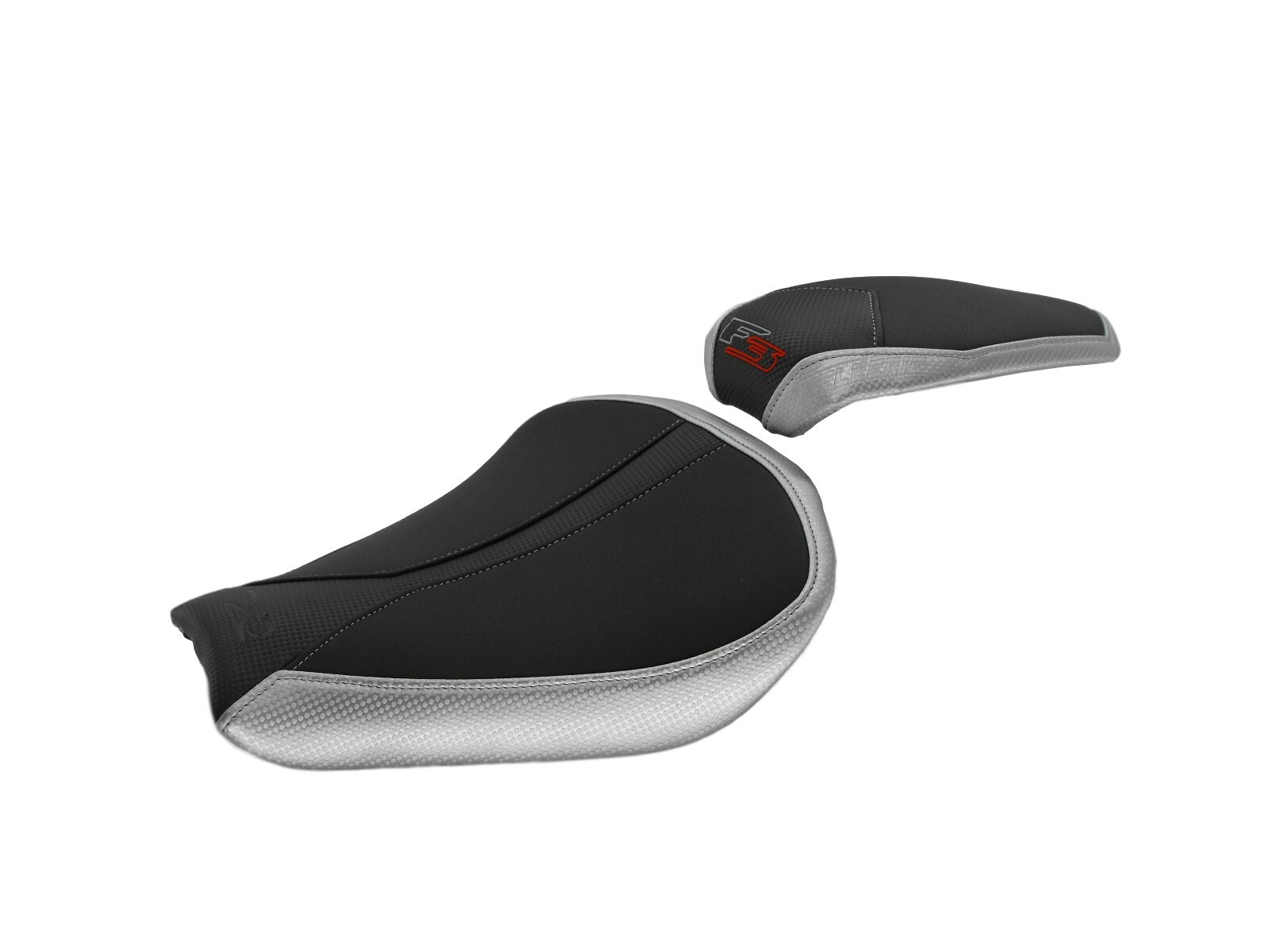 Housse de selle moto MV Agusta F3 675 800 2012-2020 Top Sellerie Noir Argenté Antidérapante
