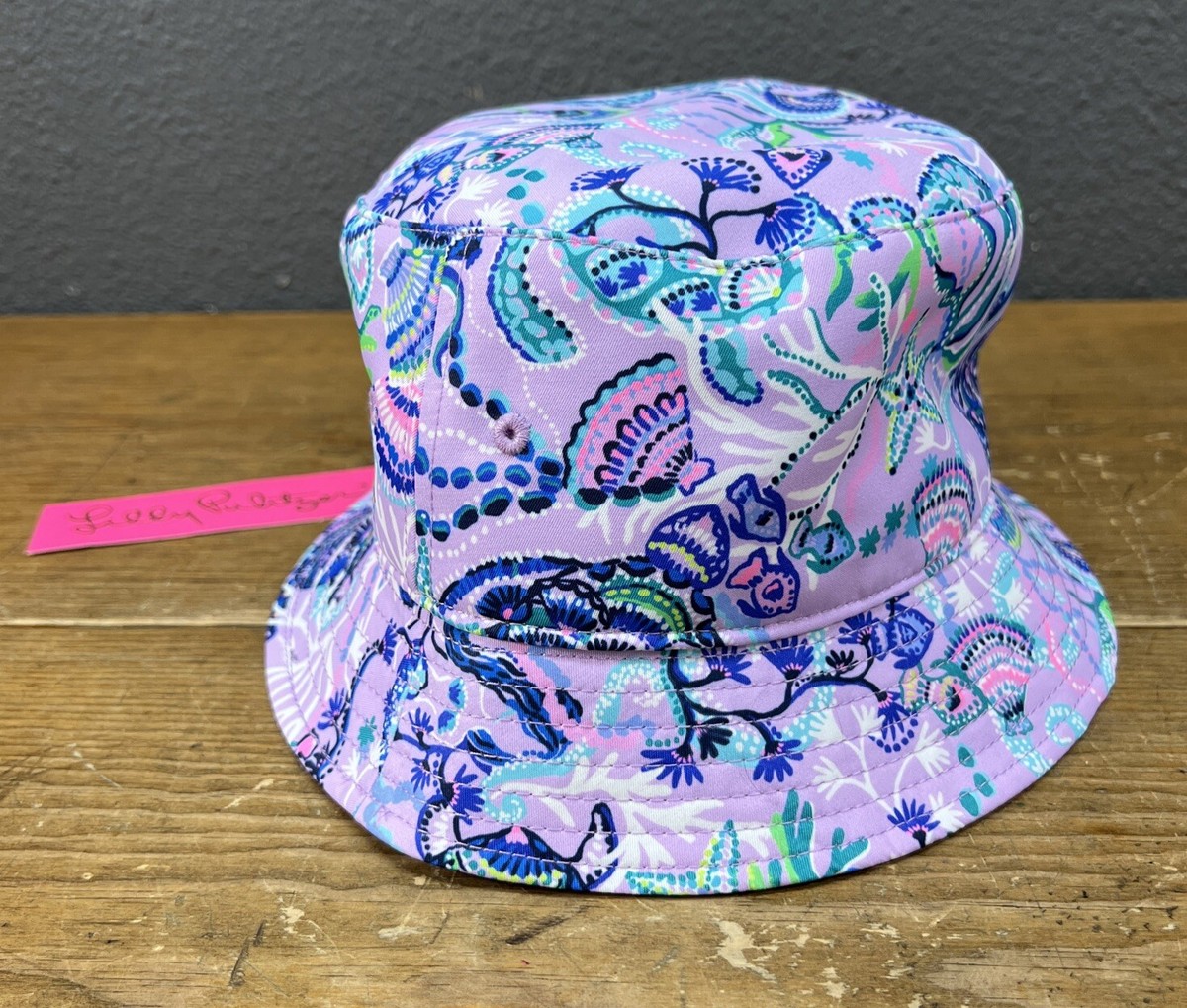 NWT Lilly Pulitzer Bucket Hat Lilac Freesia Mermaid For You New Buttercup Lilly Pulitzer Lilac Freesia Mermaid Printed Bucket... | Depop main image 4