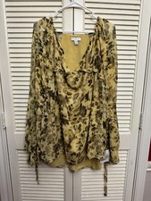 Topshop Floral Print Babydoll Dress Yellow Black Chuck On In ASOS Size 4