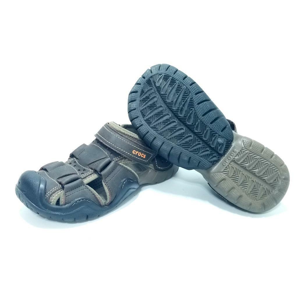 mens crocs leather sandals