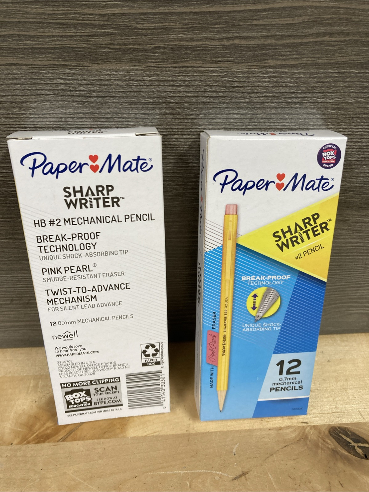 2 Pack x12ct Paper Mate SharpWriter Mechanical Pencils, 0.7mm, HB #2, Yellow