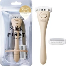 First Shaving Holder Blade + 1 Replacement Blade Sandshrew Beige Razor